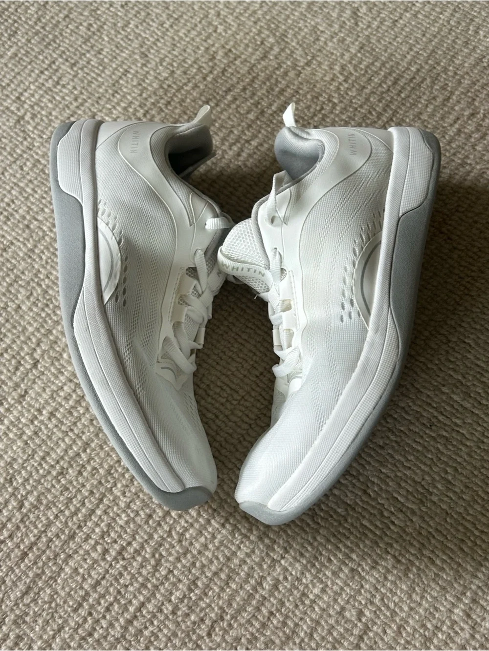 WHITIN White Athletic Sneakers with Light Gray Accents
